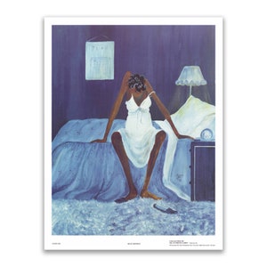 Annie Lee, Blue Monday, African American  Art, Black Art,  Bathroom Art, Bedroom Art,