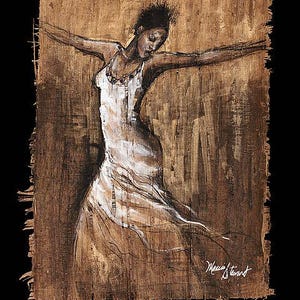 Graceful Motion I by Monica Stewart, Black Love Art, Romanic Art, African American Art, Art by Black Artist.