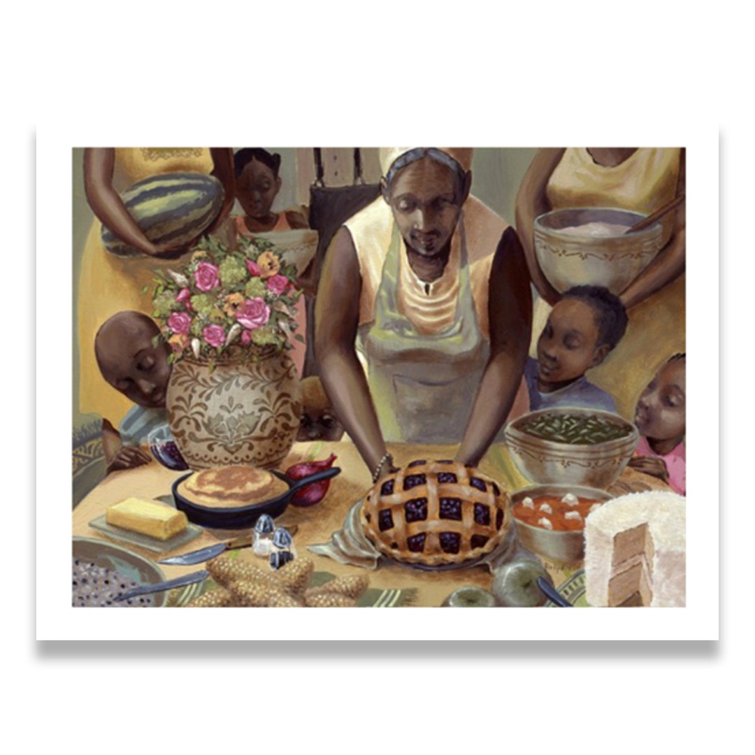 Mama's Table by John Holyfield, Black Art, Black Kitchen Art, Black
