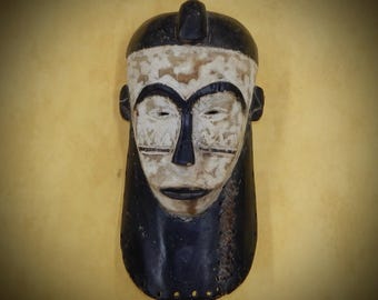 Hand-made African Tribal Mask is 15.5 inches long by 7.5 inches wide, African Home Decor, African Art, Tribal Mask, Black People Art.