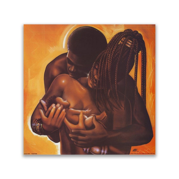 Together, Kevin A. Williams, WAK, Black Love Art, Black Art, Afrocentric Wall Art, African American Wall Art, Urban Art