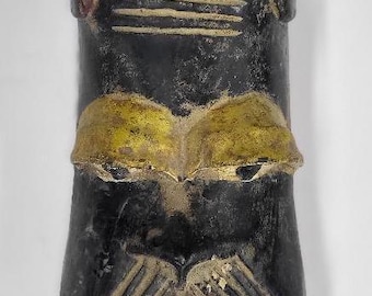 Hand-made African Tribal Mask is 11  inches long by 6 inches wide, African Home Decor, African Art, Tribal Mask, Black People Art.