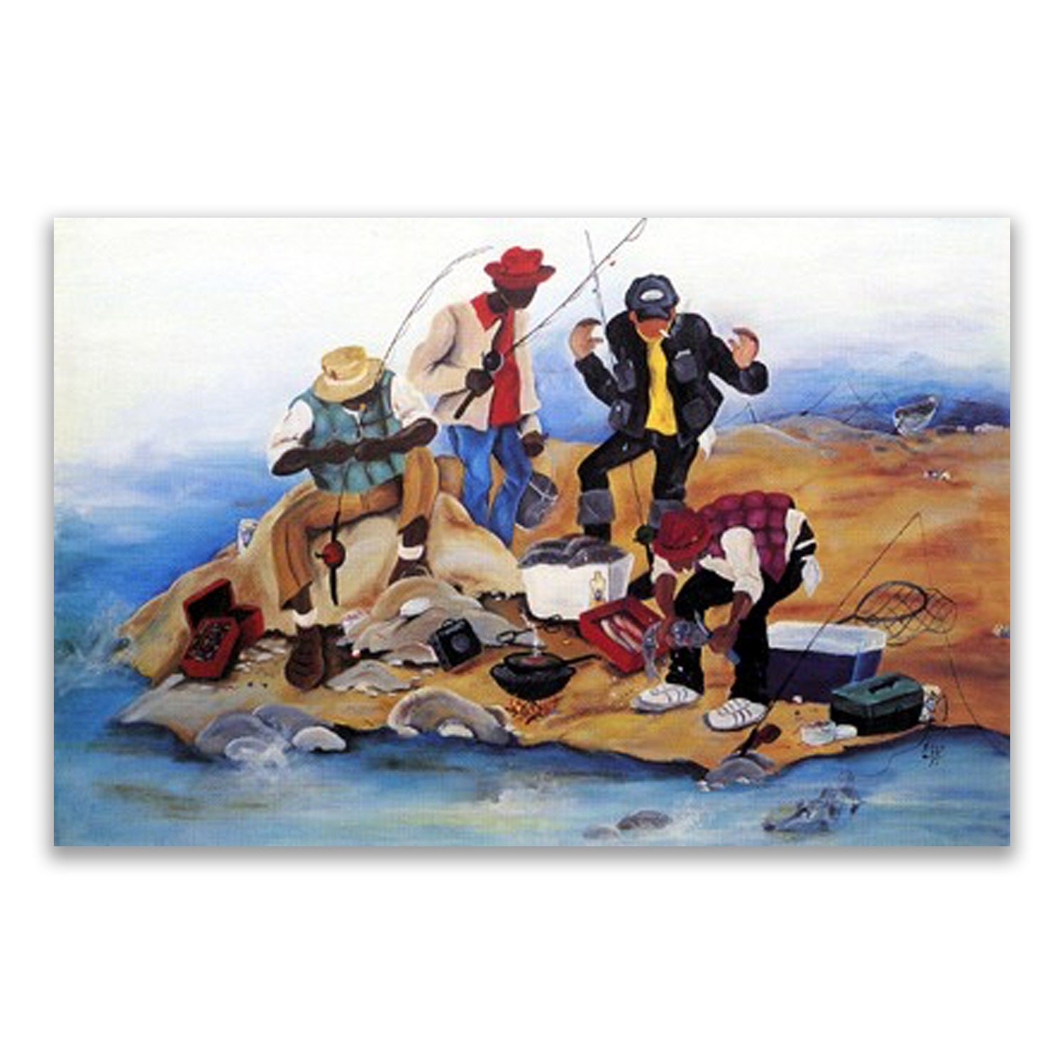 80年代 THE FATMAN WITH THE BLACK HAT クレヨン画 It Was This Big by Annie Lee, Black People Art, Black Family Art