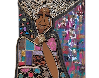 Heal Yo Self, Ziwadi Majiisa, Mixed Media Art, African American Wall Art, Black Art, African American Art