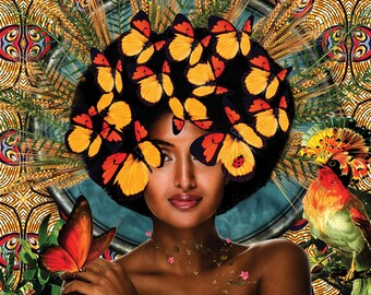 Soulful Earth  by Yvonne Colemen Burney,  African American Art, Art by Black Artist, Black Art Gifts,  Afrocentric Home Decor