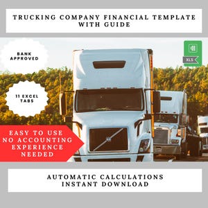 Trucking Company Excel Financial Forecast Template: Financial Projections Calculation | Trucking Profit Analysis