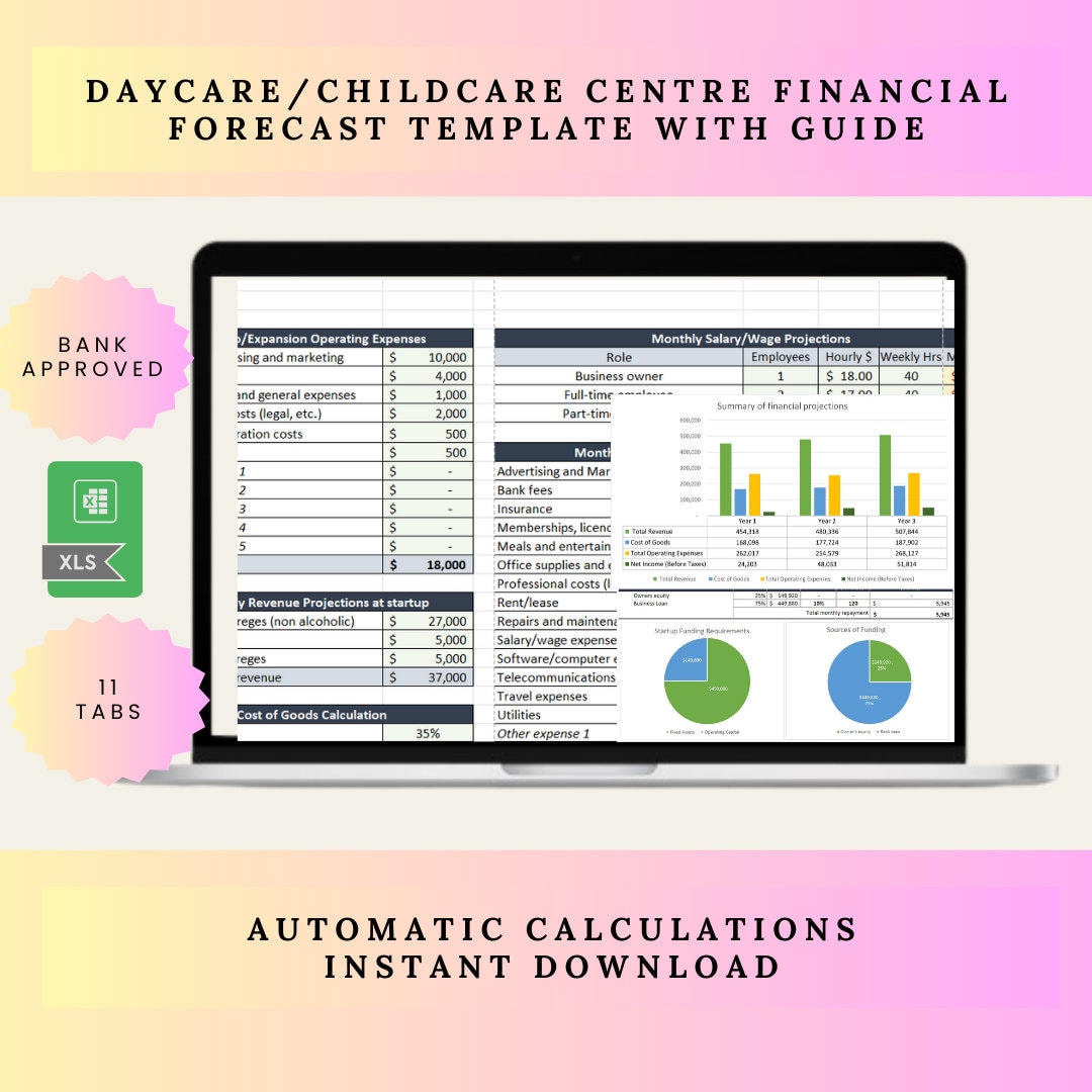 Daycare Financial Planner Excel Template daycare Budget Tool L Daycare Daycare Financial Planner Excel Template daycare Budget Tool L Daycare