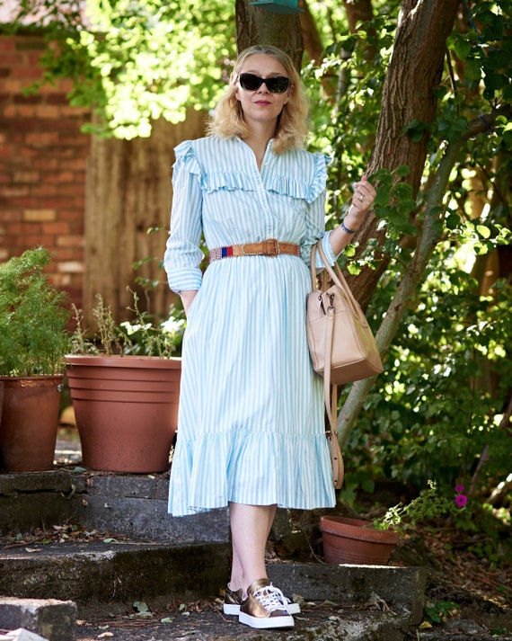 Stunning vintage Horrockses blue and white candy s