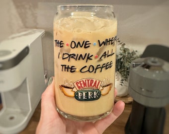 FOR FRIENDS Coffee Glass Cup | Coffee Lover Gift | Beer Can Glass Cup | Gifts For Her | Soda Can Glass Cup | Aesthetic Cup |Coffee Cup