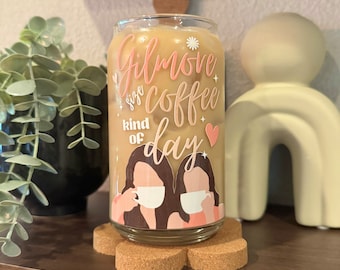 Gilmore Iced Coffee Glass Cup | Gilmore Gifts Gift | Beer Can Glass Cup | Gifts For Her | Soda Can Glass Cup | Aesthetic Cup |Coffee Cup