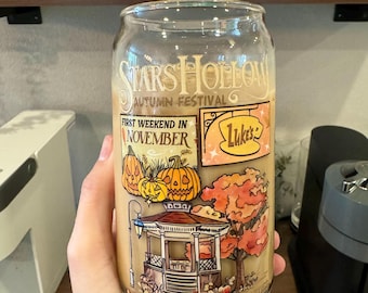 Gilmore Iced Coffee Glass Cup | Gilmore Gift | Beer Can Glass Cup | Gifts For Her | Lukes Glass Cup | Aesthetic Cup | Gazebo Cup