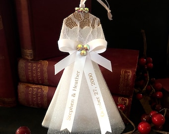 Personalized Bridal Gown Christmas Ornament