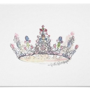 Jewel Crown Watercolor Print by Heather French Henry
