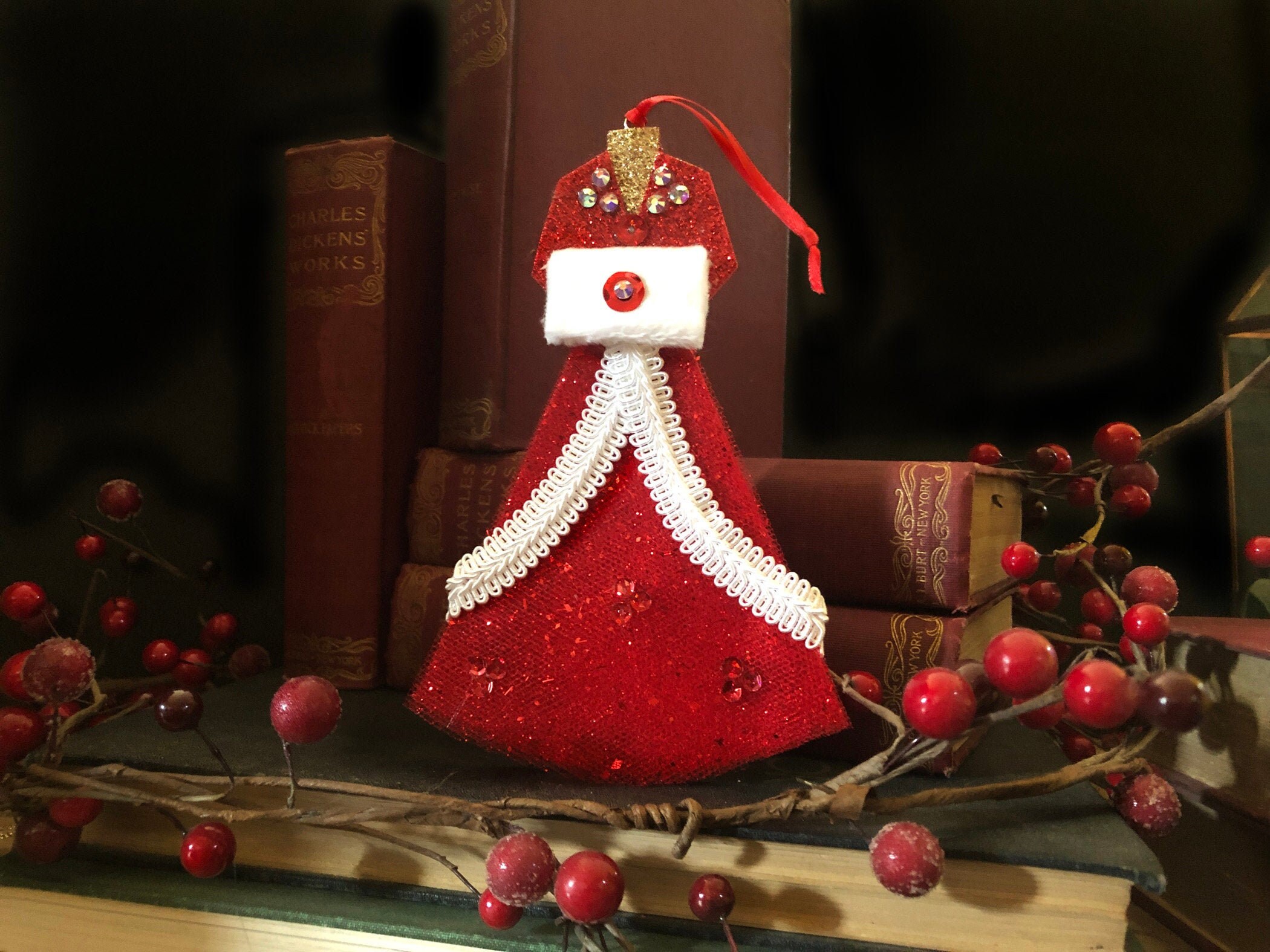 white christmas dresses Handmade Scandinavian Clay Christmas Ornament main image 0