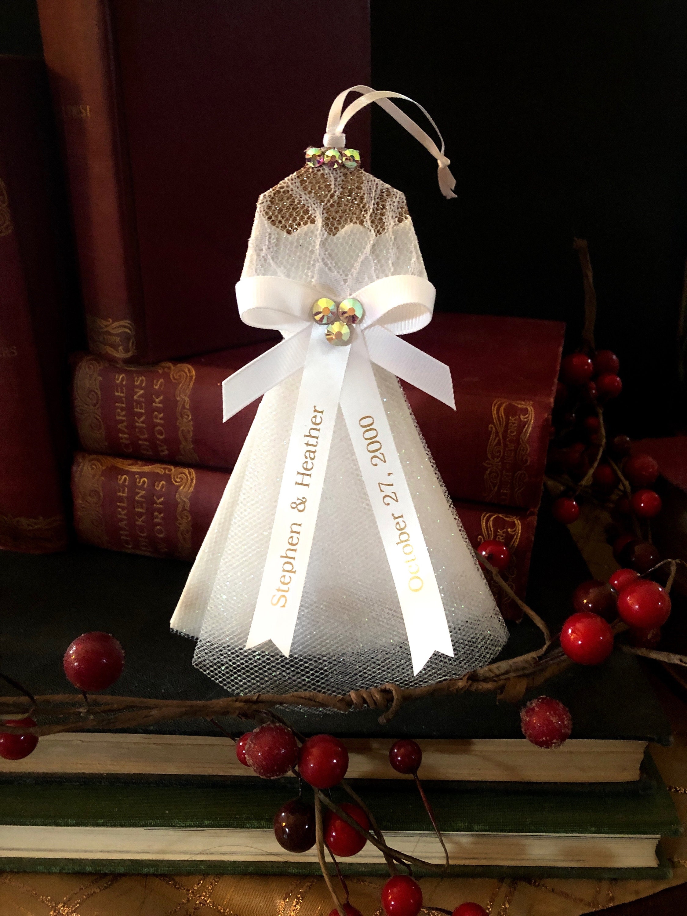 Christmas Ornaments Made Out of Wedding Dress - Etsy