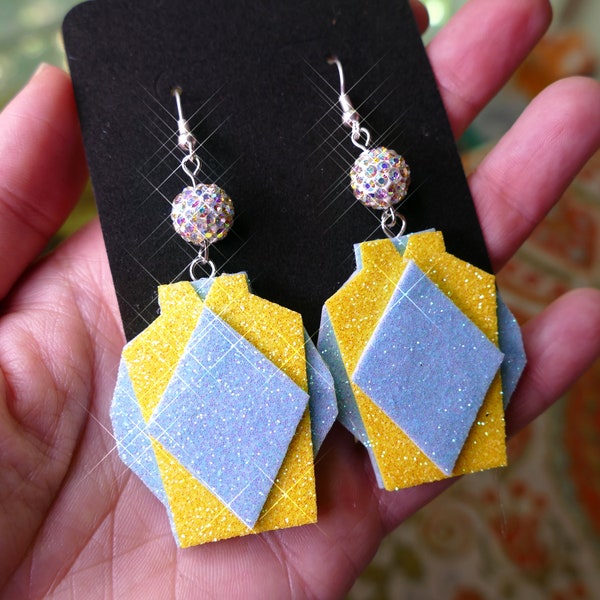 Blue Jockey Silk Earrings