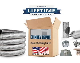 3" FLEX-ALL Single Ply Stainless Steel Chimney Liner Kits