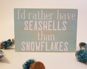 Beachy Christmas wooden sign, Wooden shelf sitter, Wooden beach sign, Coastal Christmas, Winter sign, Mini wooden Christmas block, Beach