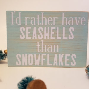 Beachy Christmas wooden sign, Wooden shelf sitter, Wooden beach sign, Coastal Christmas, Winter sign, Mini wooden Christmas block, Beach