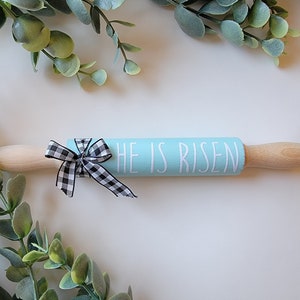 He is risen- Easter rolling pin- Mini rolling pin- Religious décor- Spring rolling pin- Easter sign- Decorative rolling pin- Easter saying