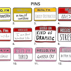 ENAMEL PINS | funny name tag pins
