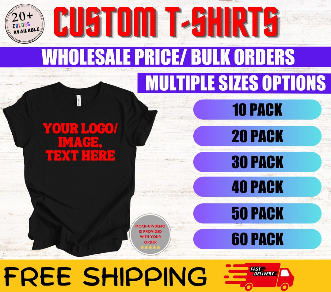 Bulk Personalized Shirt, Wholesale Business Logo Tshirt, Customized