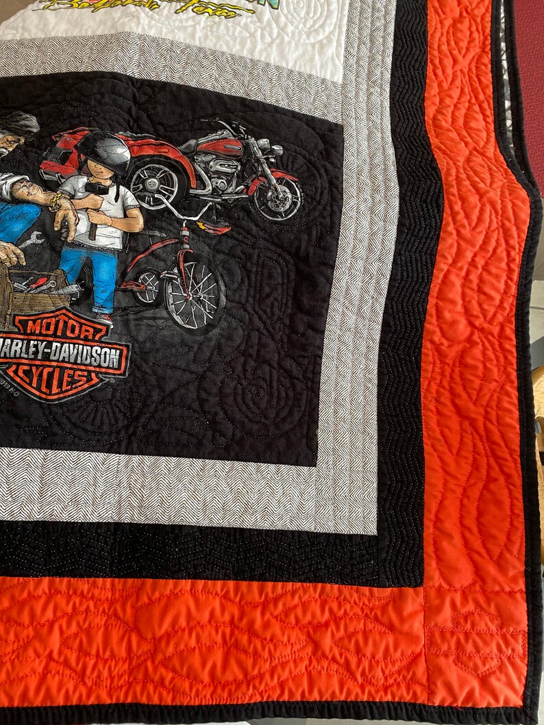 Custom Harley Davidson Tshirt Quilt Etsy