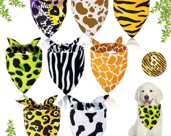 Personalized Large Jungle Print Dog bandanas