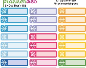 Snow Day Closure Label Planner Stickers | No School Stickers | Holiday School Planner Stickers | Teacher & Student Planning | LAB-2535