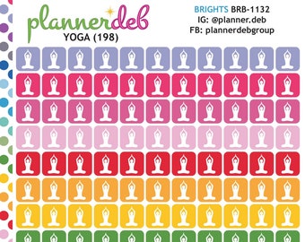 YOGA Planner Stickers for Erin Condren Planners, Daily Duos, Happy Planners, Plum Planners, Bullet Journals, Any Planners, BRB-1132