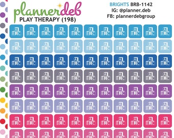 May include: A sheet of colourful stickers with a play therapy icon. The stickers are arranged in rows and columns, with each sticker featuring a different colour. The stickers are ideal for planners, journals, and other creative projects.