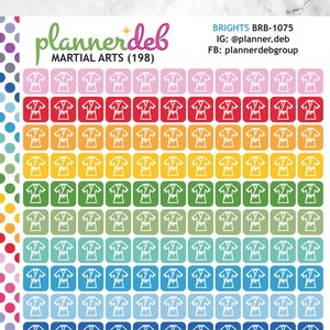 MARTIAL ARTS Planner Stickers for Erin Condren Planners, Daily Duos, Happy Planners, Plum Planners, Bullet Journals, Any Planners, BRB-1075