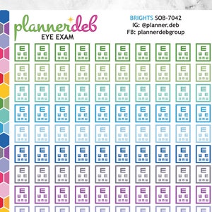 EYE EXAM プランナー ステッカー Erin Condren プランナー、Daily Duos、Happy プランナー、Plum プランナー、Bullet Journals、Any Planners、SOB-7042 用