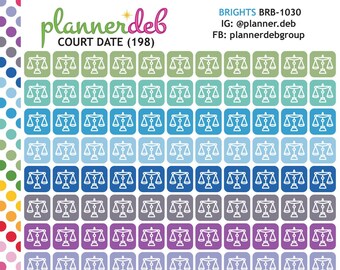 COURT DATE Planner Stickers are Perfect for Erin Condren Planner, Daily Duo, Happy Planner, Plum Planner, MakseLife, BuJo, A5, BRB-1030