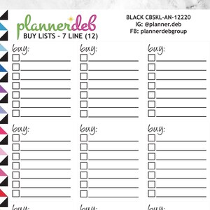 Compre pegatinas de lista de casillas de verificación (en blanco) para Erin Condren Planner, Daily Duo, Happy Planner, Plum Planner y BuJo, CBSKL-12220, 4 tipos de letra.