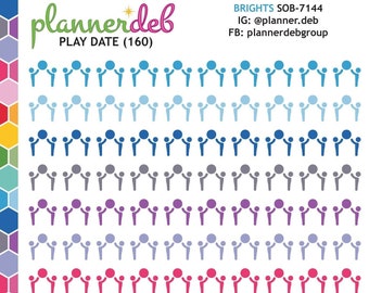 PLAY DATE Planner Stickers for Erin Condren Planner, Daily Duo, Happy Planner, Plum Planner, Bullet Journal, SOB-7144