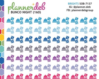 BUNCO Planner Stickers for Erin Condren Planners, Daily Duos, Happy Planners, Plum Planners, A5 Planners, Bullet Journals, SOB-7137