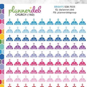 Church Planner Stickers for Erin Condren Planners, Daily Duos, Happy Planners, Plum Planners, Bullet Journals, Any Planners, SOB-7025