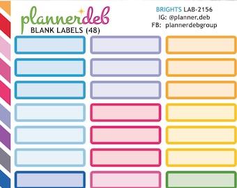 BLANK LABEL Planner Stickers for Erin Condren Planner, Daily Duo, Happy Planner, Plum Planner, MakseLife, BuJo, A5 Planner, LAB-2156