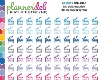 MOVIES @ THEATRE Planner Stickers for Erin Condren Planner, Daily Duo, Happy Planner, Plum Planner, Bullet Journal, SOB-7080