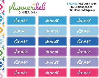 DINNER HEADER Planner Stickers for Erin Condren Planners, Daily Duos, Happy Planners, Plum Paper Planners, Bullet Journal, HEB-11036