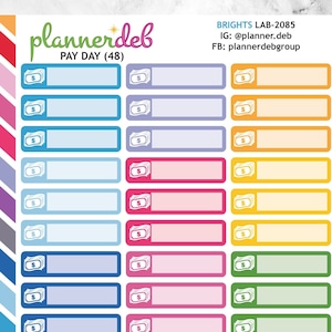 Autocollants PAYDAY LABEL Planner pour Erin Condren Planners, Daily Duos, Happy Planners, Plum Planners, Bullet Journals, LAB-2085
