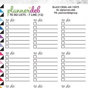 TO DO Checkbox Script Planner Sticker para Erin Condren Planner, Daily Duo, Happy Planner, Plum Planner, CBSKL-12075, 4 tipos de letra