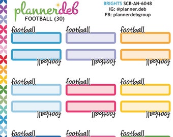 FOOTBALL Script Label Planner Stickers for Erin Condren Planners, Daily Duos, Happy Planners, MakseLife, Plum Planners, A5, SCB-6048