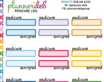 Pedicure Script label planner stickers, perfect voor Erin Condren planners, Daily Duos, Happy planners, Plum planners, SCB-6232