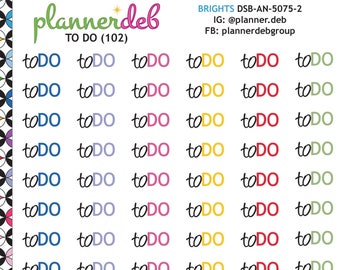 TO DO Script Planner Stickers for Erin Condren Planner, Happy Planner, Plum Planner, A5 Planner, Bullet Journal, DSB-5075-2, 4 Typefaces