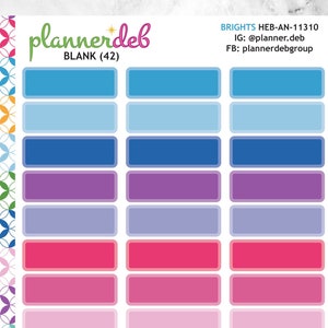 BLANK PLAIN Header Planner Stickers for Erin Condren Planners, Daily Duos, Happy Planners, Plum Paper Planners, Bullet Journal, HEB-11310