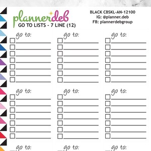 GO TO Checkbox List Planner Stickers, Perfecto para Erin Condren Planner, Daily Duo, Happy Planner, Plum Planner, CBSKL-12088, 4 tipos de letra