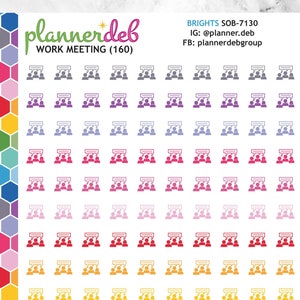 WORK MEETING Planner Autocollants pour Erin Condren Planner, Daily Duo, Happy Planner, Plum Planner, MakseLife, BuJo, A5, SOB-7130
