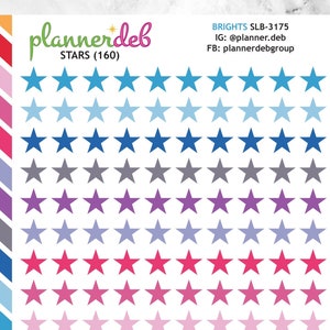 STARS Planner Stickers for Erin Condren Planners, Daily Duos, Happy Planners, Plum Planners, Bullet Journals, Any Planner, SLB-3175